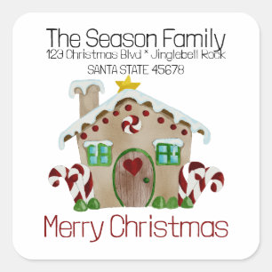 Merry Christmas Gingerbread house Envelope seal