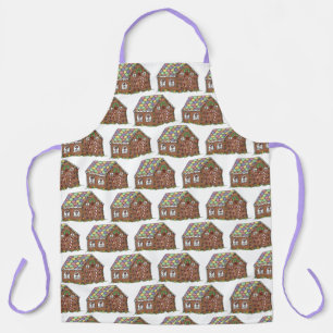 Merry Christmas Gingerbread House Happy Holidays Apron