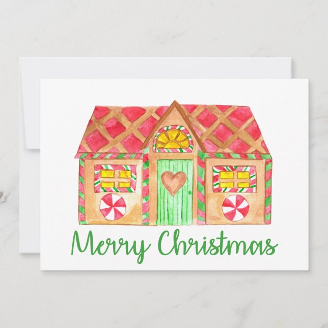 Merry Christmas Gingerbread house Invitation (Front)