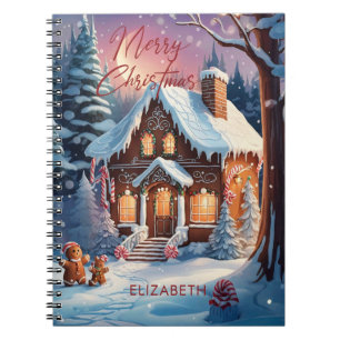 Merry Christmas Gingerbread House Personalised Notebook