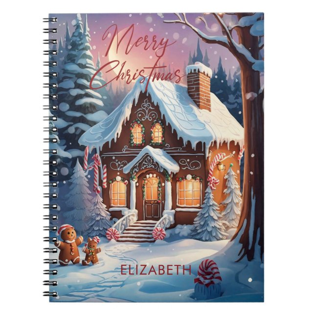 Merry Christmas Gingerbread House Personalised  Notebook (Front)