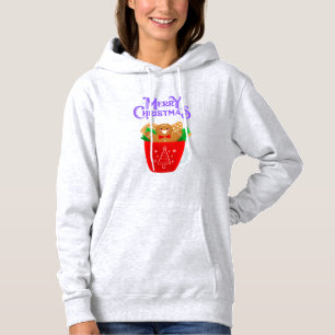 Merry Christmas gingerbread in a cup hoodie