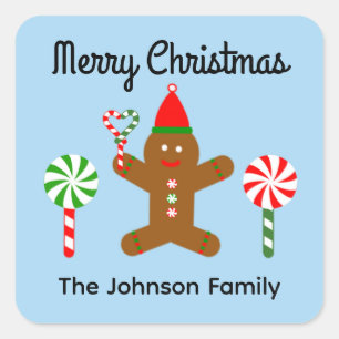 Merry Christmas Gingerbread Man #1 Stickers