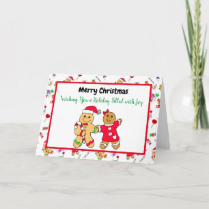 Merry Christmas Gingerbread Man Holiday Recipe Card
