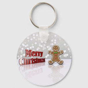 Merry Christmas Gingerbread Man Key Ring