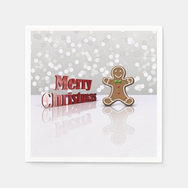 Merry Christmas Gingerbread Man Napkin (Front)