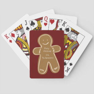 Merry Christmas Gingerbread Man Personalised Playing Cards