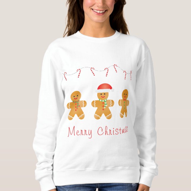 Merry Christmas Gingerbread Men Sweatshirt (Front)