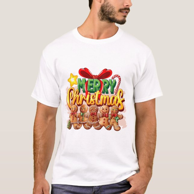 Merry Christmas Gingerbread Squad T-Shirt (Front)