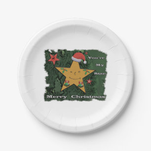 Merry Christmas gingerbread star  Paper Plate
