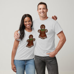 Merry Christmas Gingerbread Woman Lady Cookie  T-Shirt