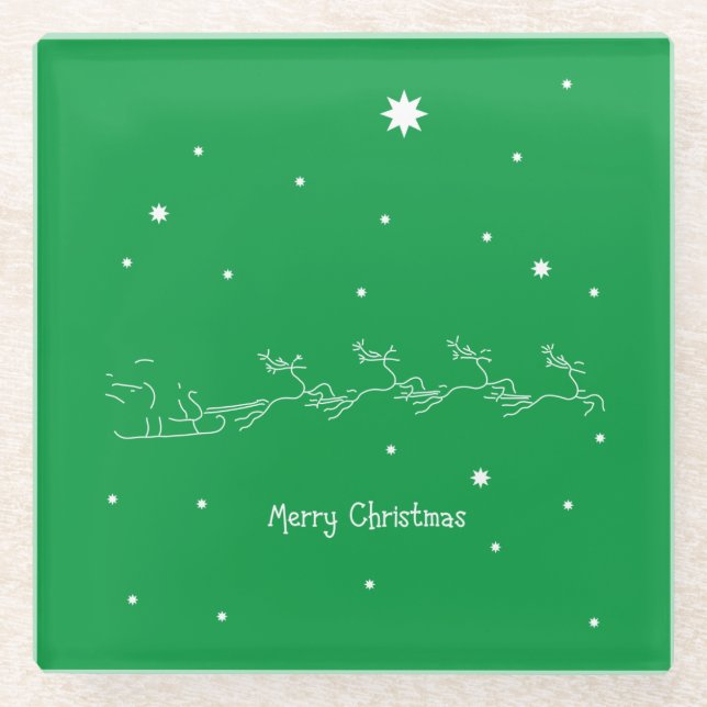 Merry christmas glass coaster (Front)