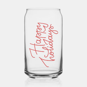 Merry Christmas Glass Festive Holiday Drinkware