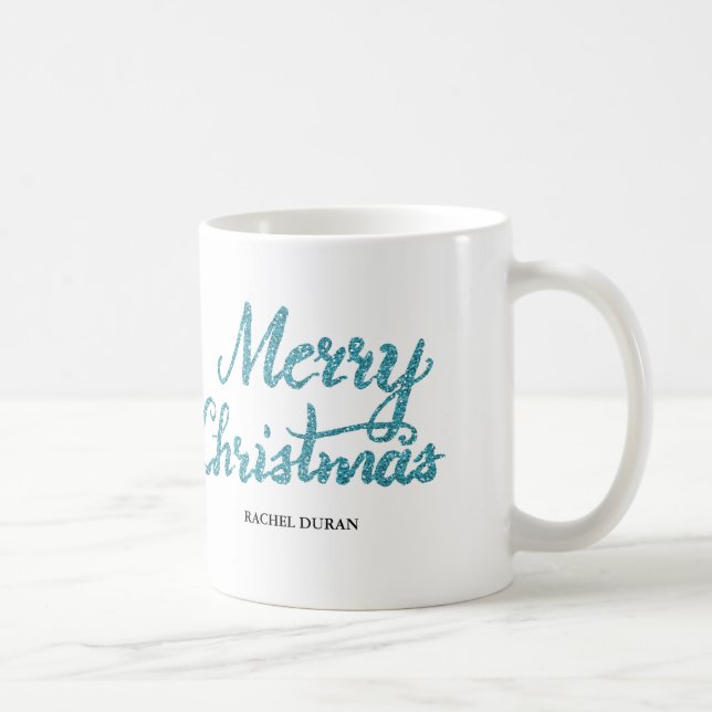 Merry Christmas glitter brush script mug (Right)