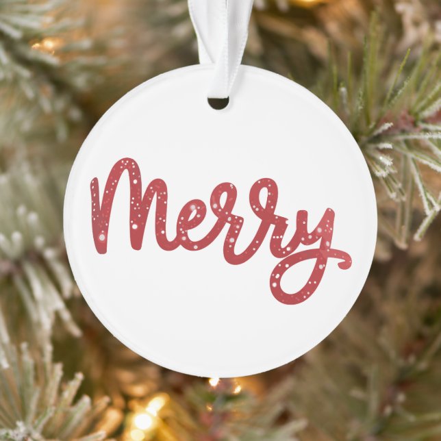 Merry Christmas Glitter Holiday  Ornament (Tree)