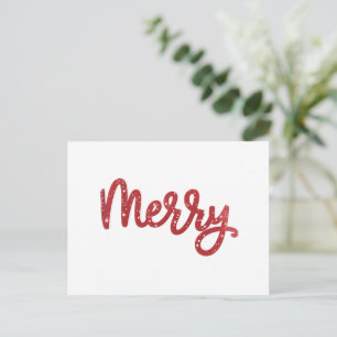 Merry Christmas Glitter Holiday Postcard