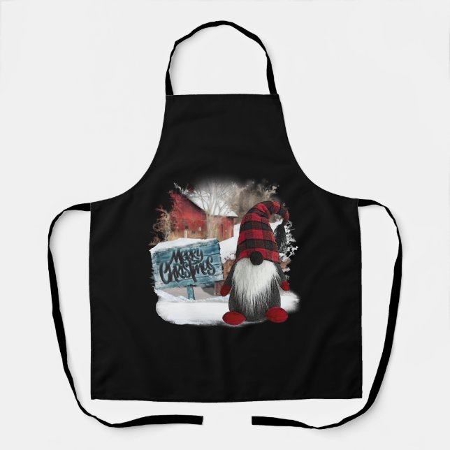 Merry Christmas Gnome    Apron (Front)