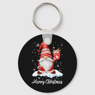 Merry Christmas Gnome Coffee Family Matching  Key Ring