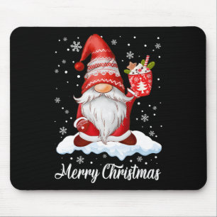 Merry Christmas Gnome Coffee Family Matching Mouse Pad