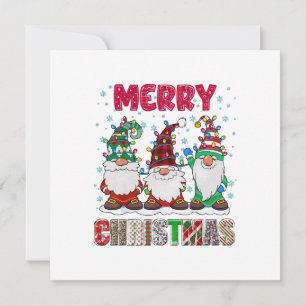 Merry Christmas Gnome Family Funny Xmas Tree Invitation