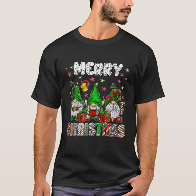 Merry Christmas Gnome Family Funny Xmas Tree Women T-Shirt (Front)