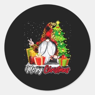 Merry Christmas Gnome Family Matching Pajama Xmas  Classic Round Sticker