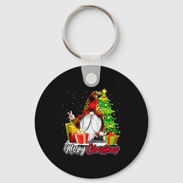Merry Christmas Gnome Family Matching Pajama Xmas  Key Ring (Front)