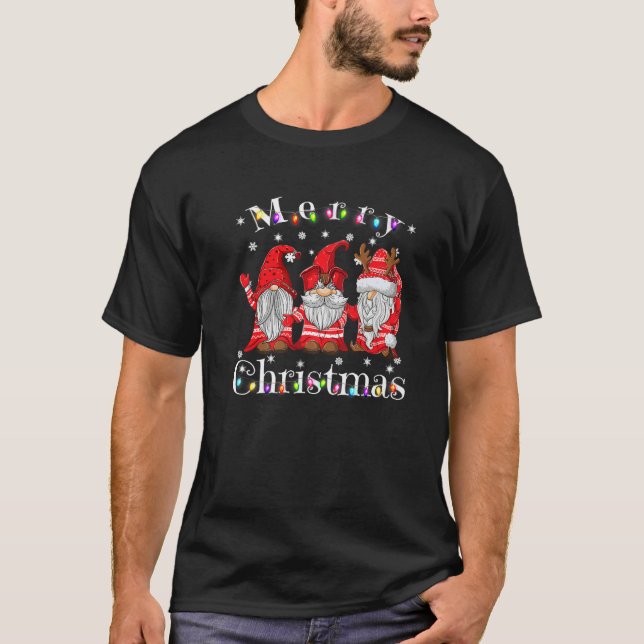 Merry Christmas Gnome Funny Family Xmas Boy Girls T-Shirt (Front)