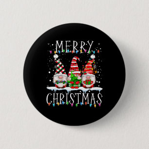Merry Christmas Gnome Funny Family Xmas Kids Adult 6 Cm Round Badge