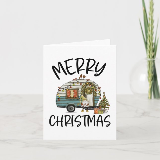 Merry Christmas Gnome Holiday Card (Front)