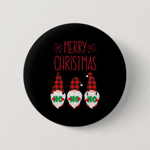 MERRY CHRISTMAS GNOMES 6 CM ROUND BADGE