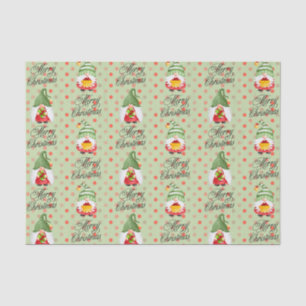 Merry Christmas Gnomes And Dots Tissue Paper