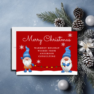 Merry Christmas Gnomes Business Holiday Card