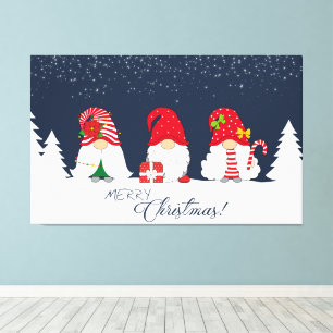 Merry Christmas Gnomes Canvas Print