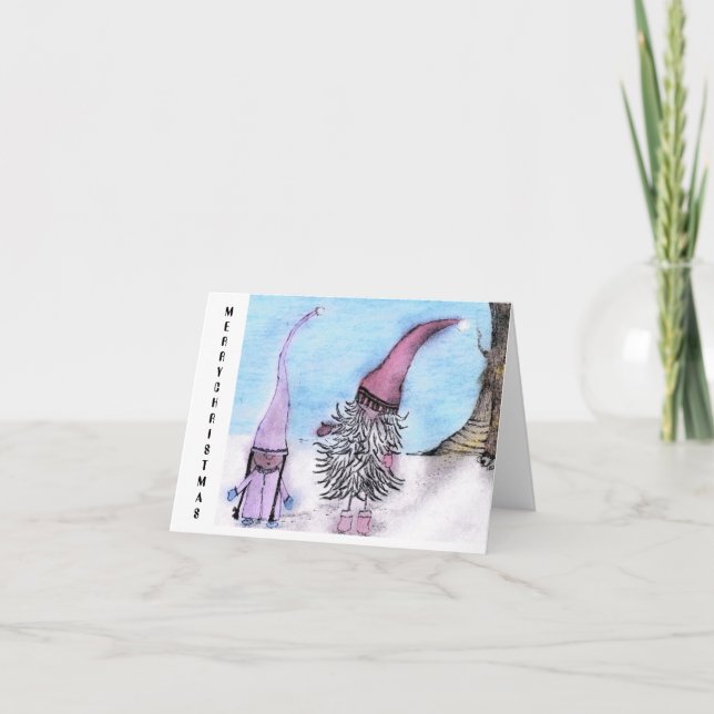 Merry Christmas Gnomes  Card (Front)