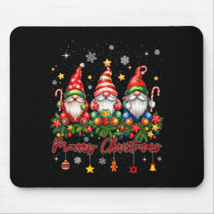 Merry Christmas Gnomes Family Candy Cane Holiday X Mouse Pad
