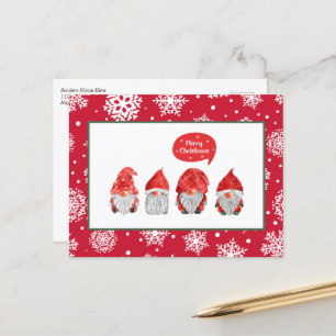 Merry Christmas Gnomes Holiday Postcard