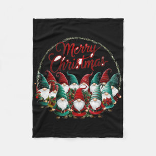 Merry Christmas Gnomes T Shirt  Fleece Blanket