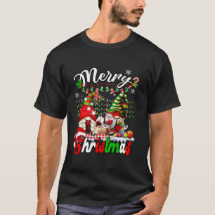 Merry Christmas Gnomes Wine Glass Family Plaid Xma T-Shirt