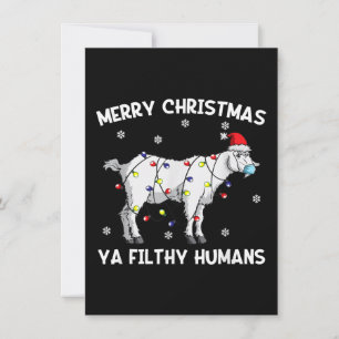 Merry Christmas Goat Face Mask Goat Santa Invitation