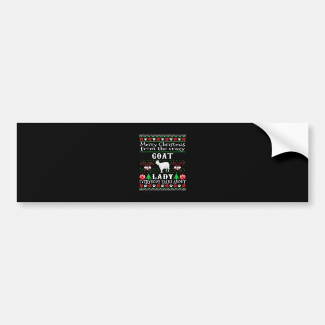 Merry Christmas Goat Lady Ugly Gift Bumper Sticker (Front)