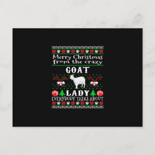 Merry Christmas Goat Lady Ugly Gift Holiday Postcard