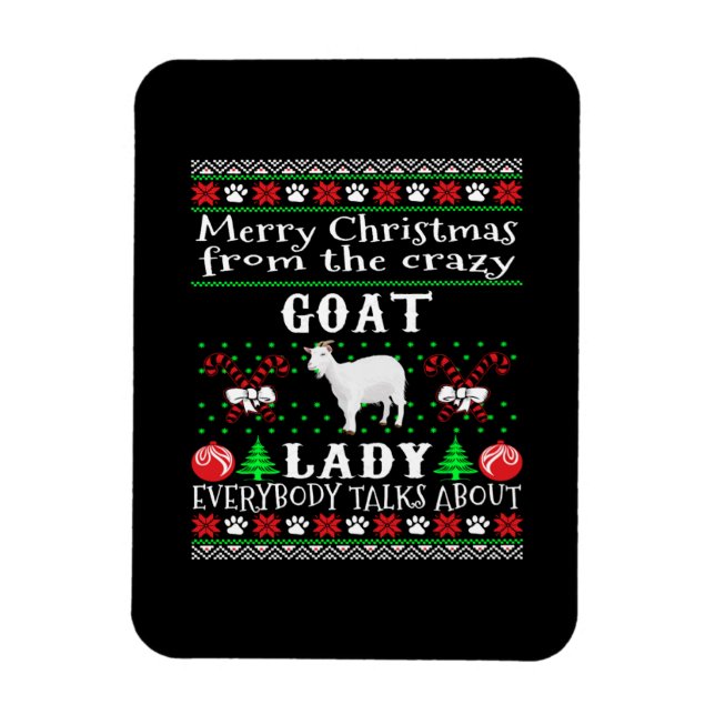 Merry Christmas Goat Lady Ugly Gift Magnet (Vertical)