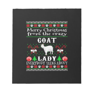 Merry Christmas Goat Lady Ugly Gift Notepad