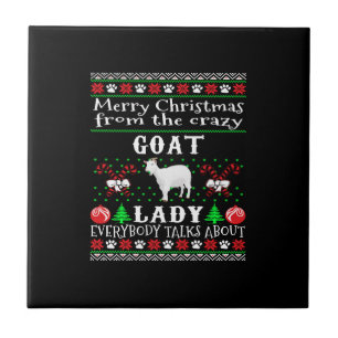 Merry Christmas Goat Lady Ugly Gift Tile