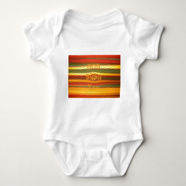 Merry Christmas God Bless You Colours Design Baby Bodysuit (Front)