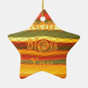 Merry Christmas God Bless You Colours Design Ceramic Tree Decoration