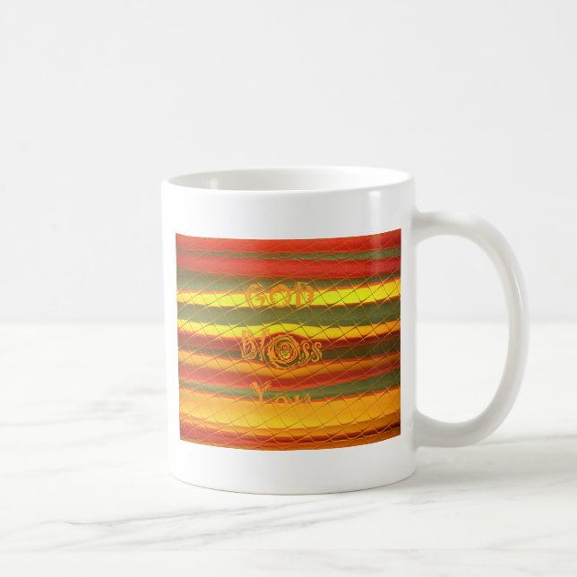 Merry Christmas God Bless You Colours Design Coffee Mug (Right)