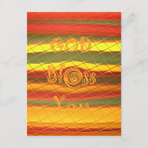 Merry Christmas God Bless You Colours Design Holiday Postcard