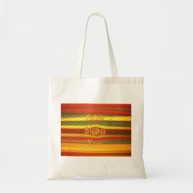 Merry Christmas God Bless You Colours Design Tote Bag (Front)